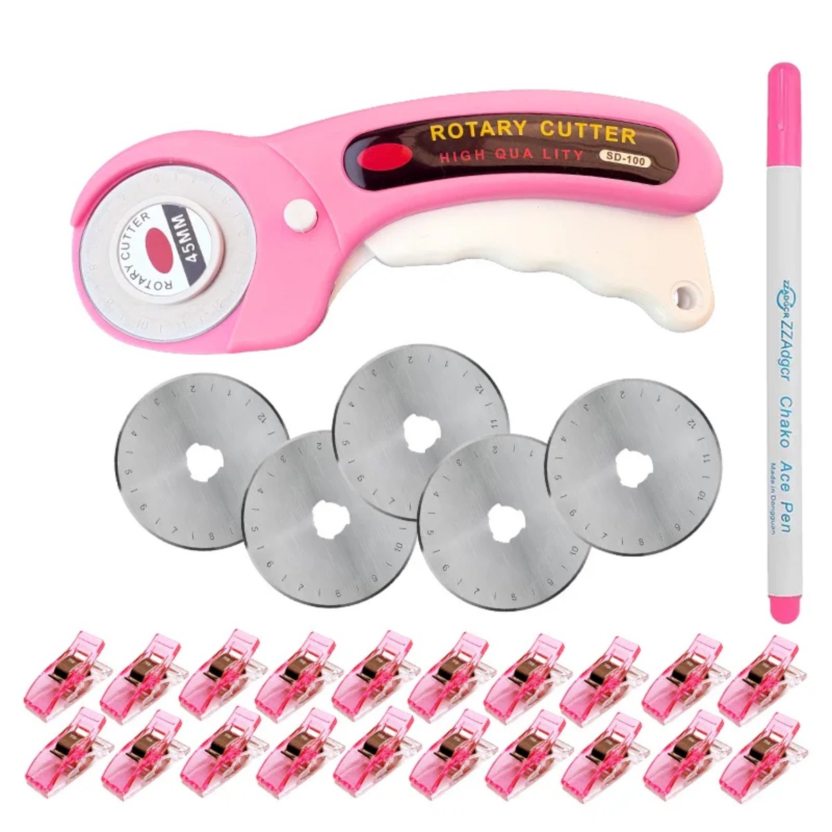 Rotary Cutter For Fabric 45Mm - 45mm Rosa Patchwork-Rollschneider, Farbiger Nähclip -