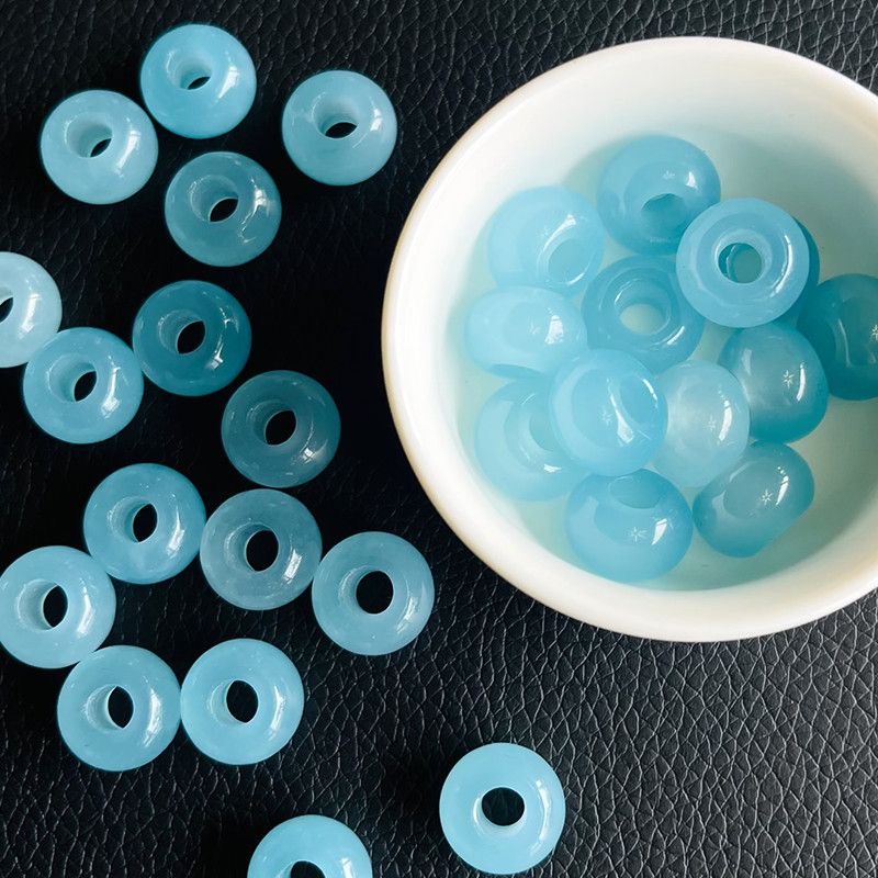 Beading - 10 Stück natürliche, meerblaue Schmuckperlen mit