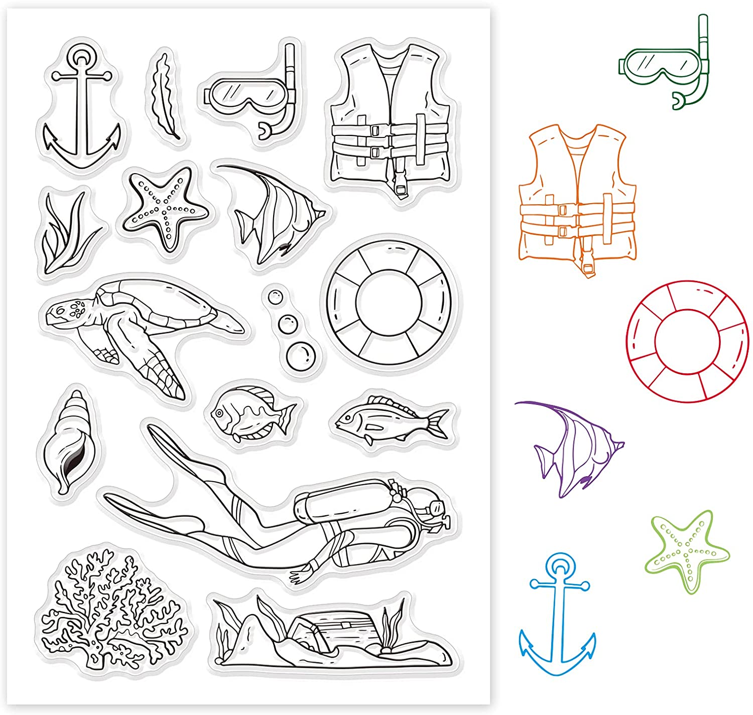 1PC Ocean World Diving Clear S – Clear Silicone Stamps For Card Making Bewertung und Preis