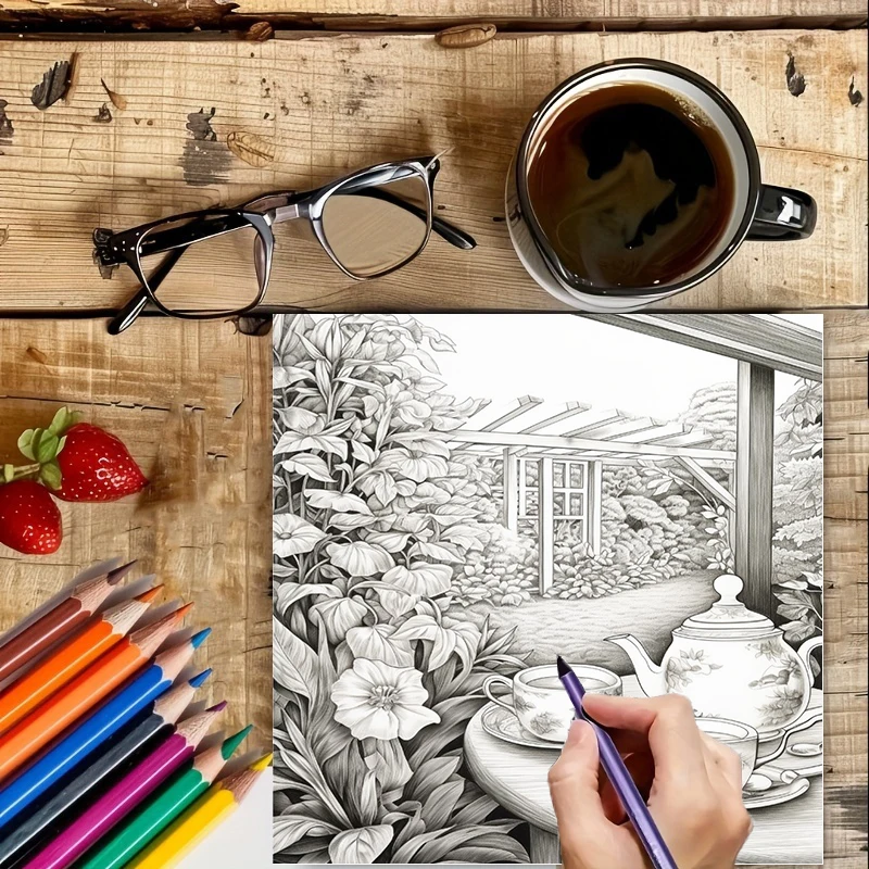 Malbuch „Tea In The Gardens“ f – Painting Supplies Bewertung und Preis